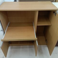 リユースのサカイ栃木店★ジモティ割あり★  レンジ台 ベージュ W89.5×D39.5×H89.5 クリーニング済み TC11569の画像