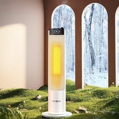 セラミックファンヒーター タワー型 スリム 加湿機能付きの画像