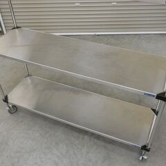 ≪zyt2568ジ≫マルゼン ソリッドシェルフ 大型メタルラック 棚板5段 キャスター式 幅152cm SM1520 D460mmシリーズ 現状品 食器棚/調味料棚/中古厨房機器/宮城県仙台市 71029-11の画像