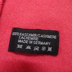 ( E-13 )LONGCHAMP ロンシャン マフラー フリンジ カシミヤ ロゴ ピンク 中古の画像