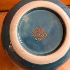 九谷焼 球形花瓶 青色 KUTANI YAMAGUCHI ORIGINALの画像