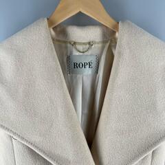 ROPE' ロペ ステンカラーコート アンゴラ ホワイト レディース 36【古着】【中古】の画像