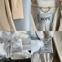 ROPE' ロペ ステンカラーコート アンゴラ ホワイト レディース 36【古着】【中古】の画像