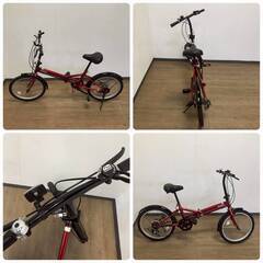 使用少 20インチ 折りたたみ自転車 変速6段ギア 鍵付き MOBILLY サムシフト レッド モバイリーの画像