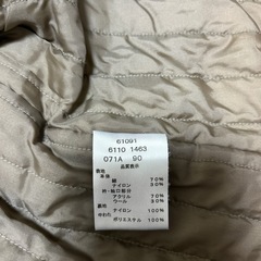 ジャケット　コート　ダウン　ベージュ　90の画像