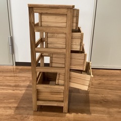 木製野菜ストッカー【町田市再生家具】252352の画像