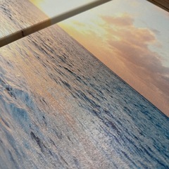 2セットパネル 海 ビーチ 夕日 風景画 絵画 写真 太陽 自然 風景 ポスター 玄関 壁掛け 壁飾り装飾軽くて取り付けやすい の画像