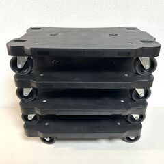 連結 平台車 4台 セット 100kg 42×29cm 4輪 回転 自在 キャスター ホームキャリー スタッキング 台車 業務用 連結台車 パックスタイル yの画像