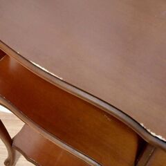 【B413】木製　電話台　収納棚　アンティーク調　インテリア　現状品の画像