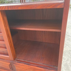 ★飾り棚 茶箪笥 水屋箪笥 キャビネット 収納タンス 茶棚 サイドキャビネット 和家具★の画像