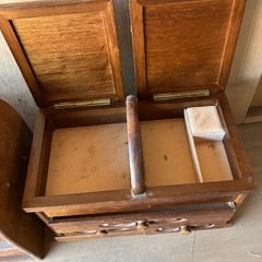 昭和レトロ　マガジンラック　２つセット　裁縫ケース　木の画像