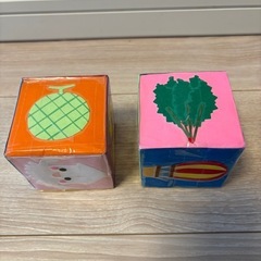 牛乳パックで作るキューブ型ブロック２個セットの画像