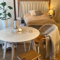 イケア NESNA ネスナ サイドテーブル, 竹, 36x35 cmの画像