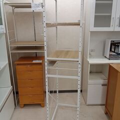 リユースのサカイ栃木店★ジモティ割あり★ ベガコーポレーション 収納棚 ホワイト W64×D40×H180 クリーニング済み TC11572の画像