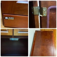 レトロカリモク木製キャビネット ブラウン 収納の画像