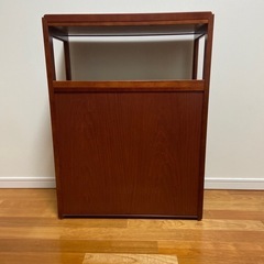 レトロカリモク木製キャビネット ブラウン 収納の画像