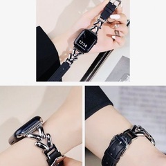 【新品】Apple Watchレザーチェーンバンドのみ ブラックの画像