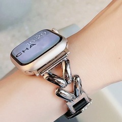 【新品】Apple Watchレザーチェーンバンドのみ ブラックの画像