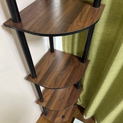 コーナーディスプレイラック/ブラウン 5段 の画像