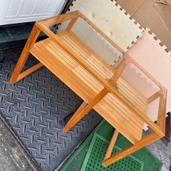 ガラステーブル　ナチュラルカラーの画像