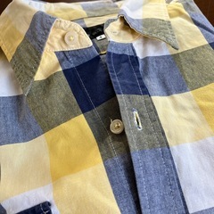 A2511-219 THE SHOP TK MIXPICE 長袖シャツ サイズ4 チェック柄 ブルー×イエロー ほつれ有りの画像