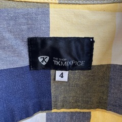 A2511-219 THE SHOP TK MIXPICE 長袖シャツ サイズ4 チェック柄 ブルー×イエロー ほつれ有りの画像