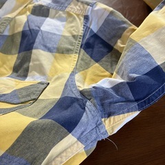 A2511-219 THE SHOP TK MIXPICE 長袖シャツ サイズ4 チェック柄 ブルー×イエロー ほつれ有りの画像