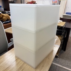 【在庫2点】【ポリプロピレン 収納ケース 3段】【無印】クリーニング済み【管理番号11411】町の画像