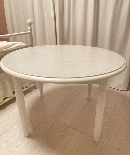 シャビーシック ホワイト楕円テーブル