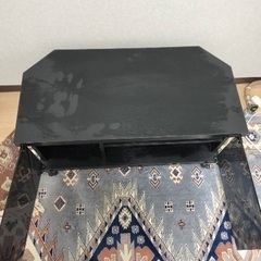 テレビ台 DVDデッキ 棚 ブルーレイ 収納 扉付き ガラス 黒 ブラックの画像