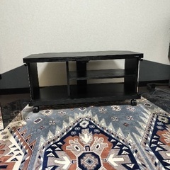 テレビ台 DVDデッキ 棚 ブルーレイ 収納 扉付き ガラス 黒 ブラックの画像