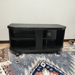 テレビ台 DVDデッキ 棚 ブルーレイ 収納 扉付き ガラス 黒 ブラックの画像