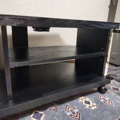 テレビ台 DVDデッキ 棚 ブルーレイ 収納 扉付き ガラス 黒 ブラックの画像