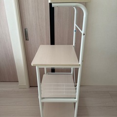 レンジ台　キッチンボード　キッチンラック　ホワイトの画像