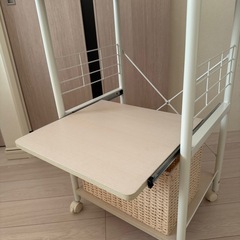 レンジ台　キッチンボード　キッチンラック　ホワイトの画像