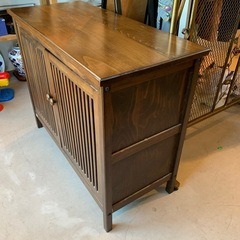 木製キャビネット　ブラウンの画像