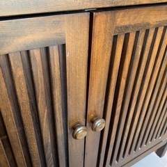 木製キャビネット　ブラウンの画像