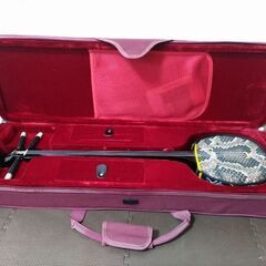 三線 セット（人工皮・真壁型）【ケース付き】 沖縄三味線 初心者の画像