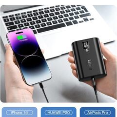 モバイルバッテリー 軽量 小型 PD急速 10000mAh 大容量バッテリー PD20W/QC3.0搭載 急速充電 携帯充電器 2台同時充電 type-C入出力 パススルー機能搭載 スマホ LCD残量表示　転売OK　倒産品　まとめ売り　ネット商材　アマゾン引き上げ商品　メルカリ　副業の画像