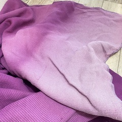 200cm×140cm程度　ワッフルケット　フリークロス　紫　ヨーロッパの画像