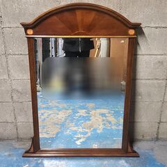 アンティーク調 大型 姿見 壁掛け 幅94x高さ118cm 木製  クラシック ヨーロピアン ヨーロッパ家具 象嵌細工 25K 北TO3の画像