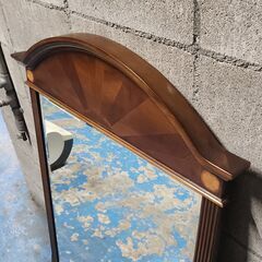 アンティーク調 大型 姿見 壁掛け 幅94x高さ118cm 木製  クラシック ヨーロピアン ヨーロッパ家具 象嵌細工 25K 北TO3の画像