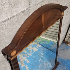 アンティーク調 大型 姿見 壁掛け 幅94x高さ118cm 木製  クラシック ヨーロピアン ヨーロッパ家具 象嵌細工 25K 北TO3の画像