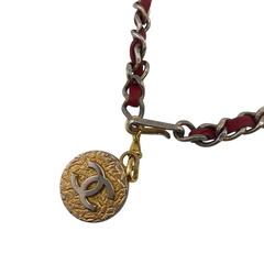 シャネル CHANEL ベルト ココマーク チェーンベルト 1982 ヴィンテージ レッド系の画像