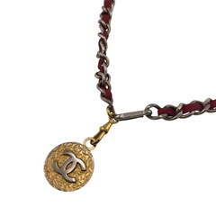 シャネル CHANEL ベルト ココマーク チェーンベルト 1982 ヴィンテージ レッド系の画像