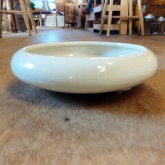 水盤 花生け 花入れ 花器 陶器 白 /HJ-0558 2Fの画像