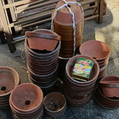 中古の植木鉢 必要な数だけどうぞ 引き取り限定の画像