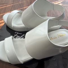 【未使用美品】婦人靴 22.0〜23.0 ヒール ホワイトの画像