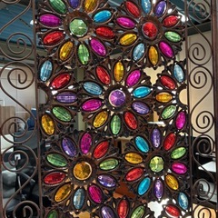 花柄パーテーション　ビーズフラワーパーテーション　鉄製　　　の画像