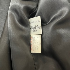 M【中古品】国産品 岐阜毛被 毛皮 コート ブラック 15号 レディースの画像